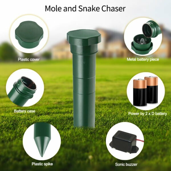 plastic tube battery gopher and mole chaser