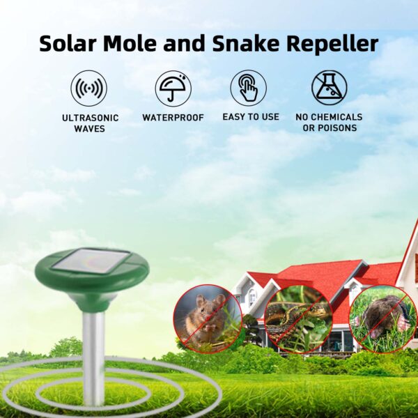 lawn garden light snake repeller solar mole chaser