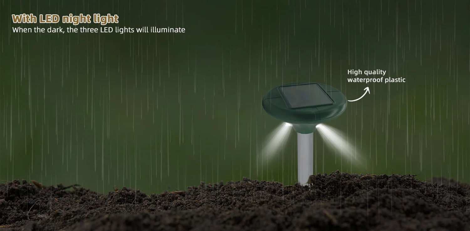 lawn garden light snake repeller solar mole chaser