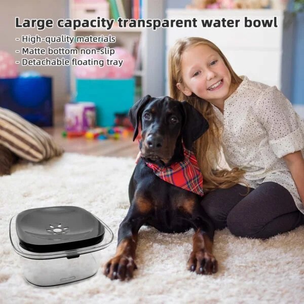 2l pet feeder spill proof dog water bowl