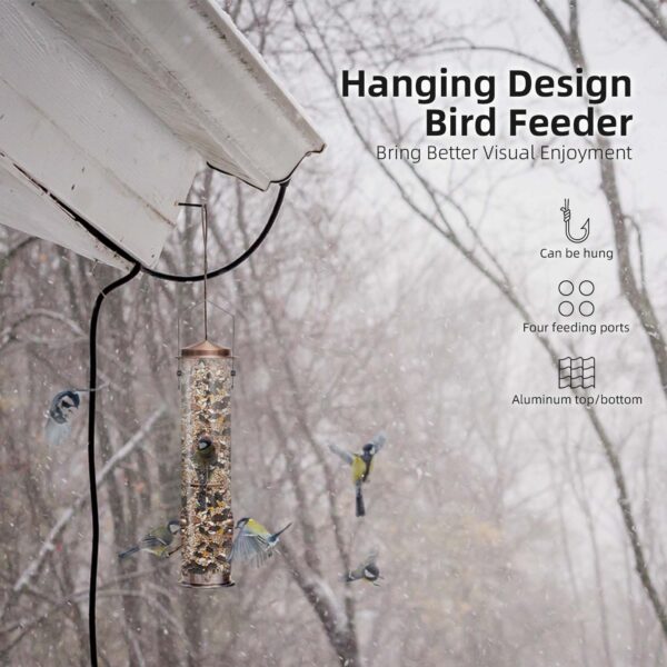 outdoors hanging metal bird feeders brushed copper wild bird feeder