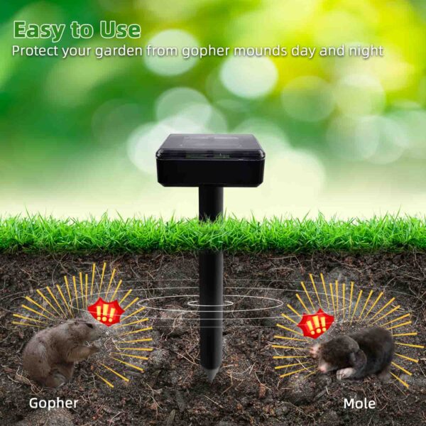 waterproof solar mole chaser sonic mole repeller