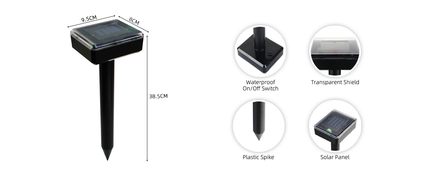 waterproof solar mole chaser sonic mole repeller