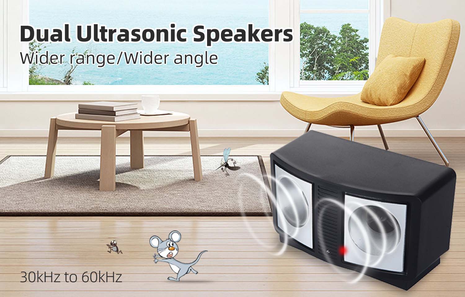 frequency conversion dual speaker ultrasonic pest repeller