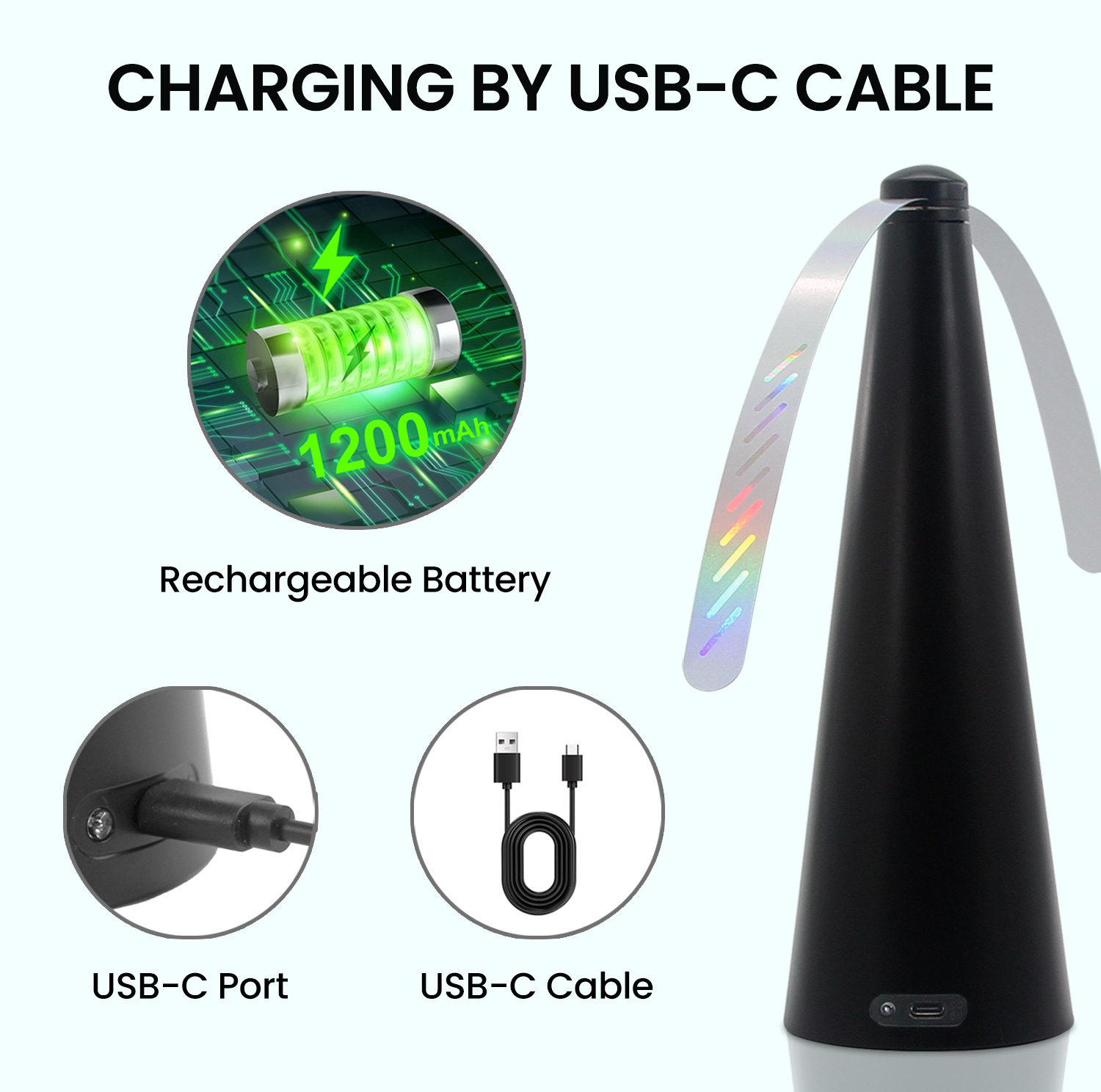 rechargeable fly repellent fan