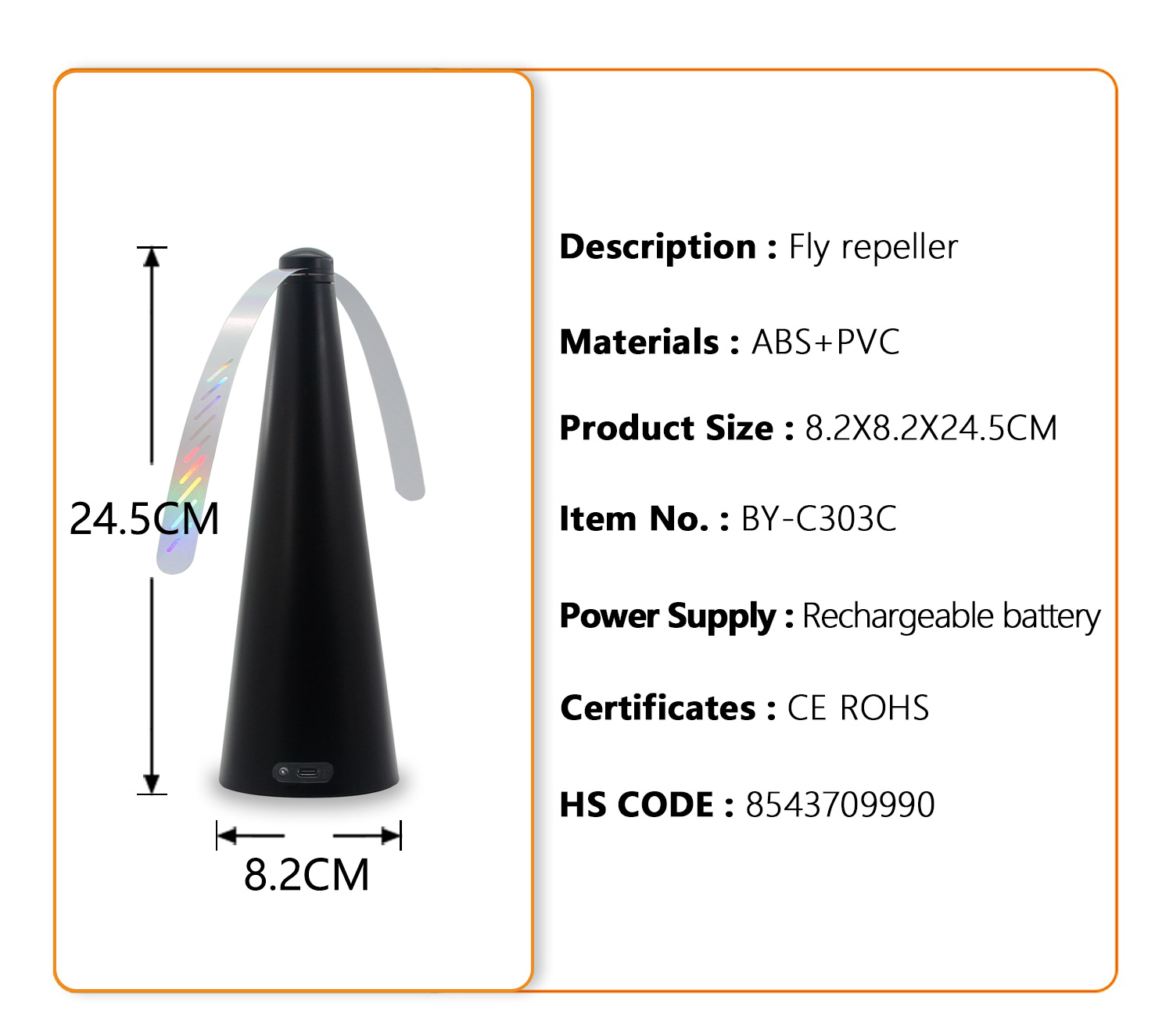 rechargeable fly repellent fan
