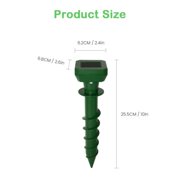 solar mole and snake repeller screw design