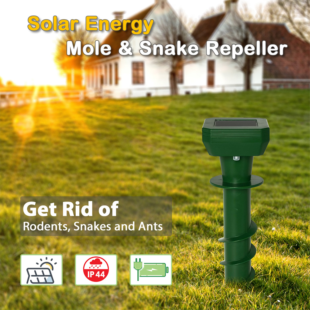 solar mole and snake repeller screw design
